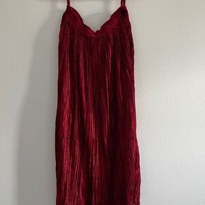 Vintage Red Y2k 90s Maxi Witchy Broomstick Velvet Skirt Nouveau Monde Medium